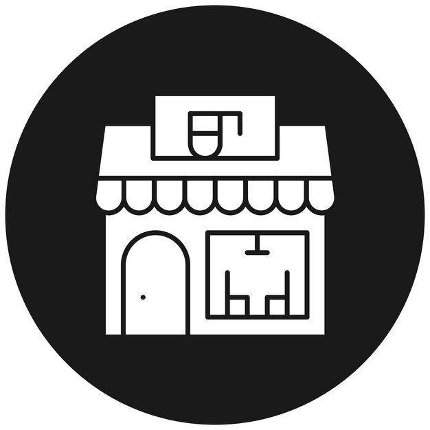 El icono vectorial de la cafetería se puede utilizar para el conjunto de iconos de tiendas y tiendas