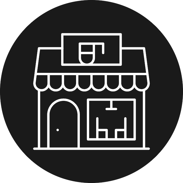 El icono vectorial de la cafetería se puede utilizar para el conjunto de iconos de tiendas y tiendas