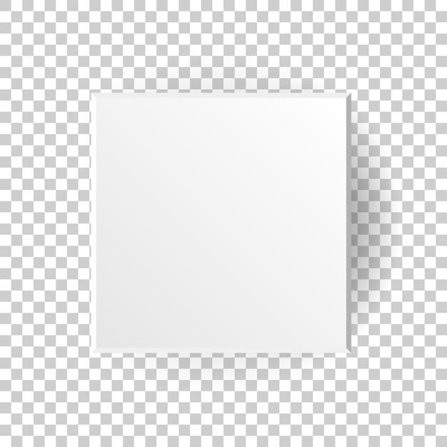 Icono vectorial de caja de cartón de paquete blanco en estilo plano Ilustración del paquete de caja 3D en un fondo transparente aislado Concepto de cubo de papel cuadrado