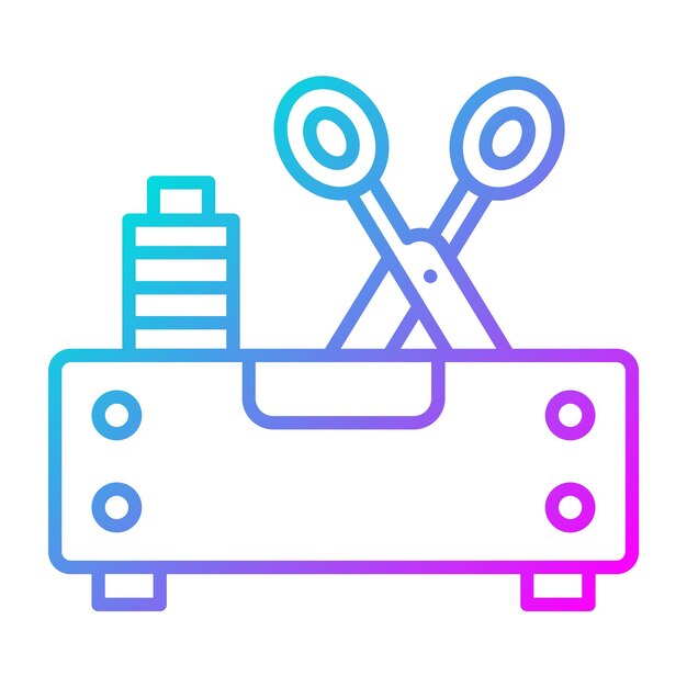 El icono vectorial de la caja de costura se puede utilizar para el conjunto de iconos de costura