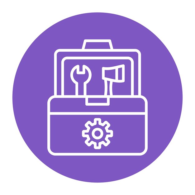El icono vectorial de la caja de herramientas se puede usar para el conjunto de iconos de mejoras para el hogar