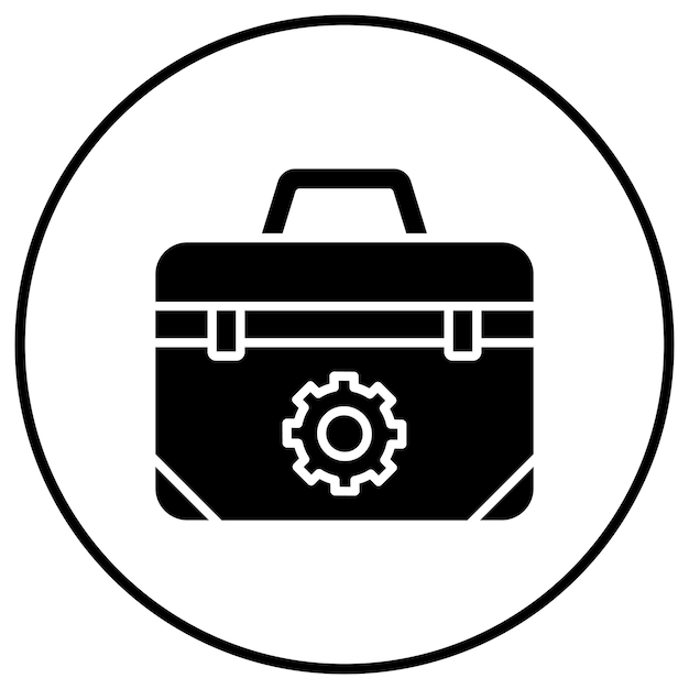 El icono vectorial de la caja de herramientas se puede utilizar para el conjunto de iconos de herramientas de construcción