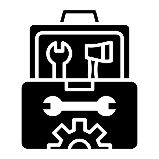 El icono vectorial de la caja de herramientas se puede utilizar para el conjunto de iconos de negocios y finanzas