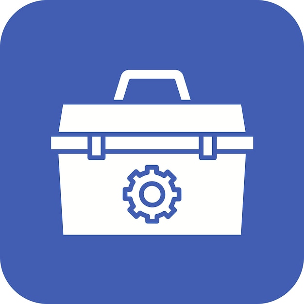 El icono vectorial de la caja de herramientas se puede utilizar para el conjunto de iconos de reparación de automóviles