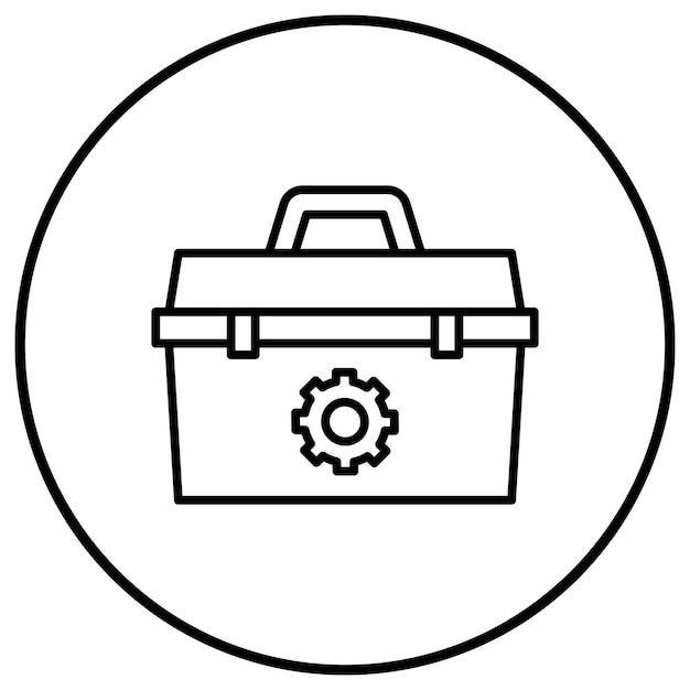 El icono vectorial de la caja de herramientas se puede utilizar para el conjunto de iconos de reparación de automóviles