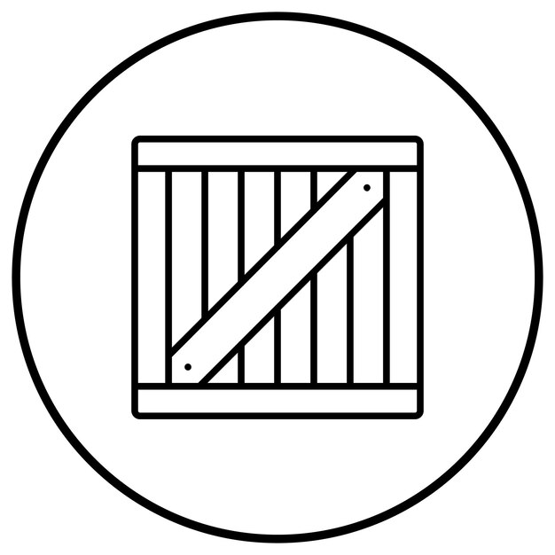 El icono vectorial de la caja de madera se puede utilizar para el conjunto de iconos de entrega y logística