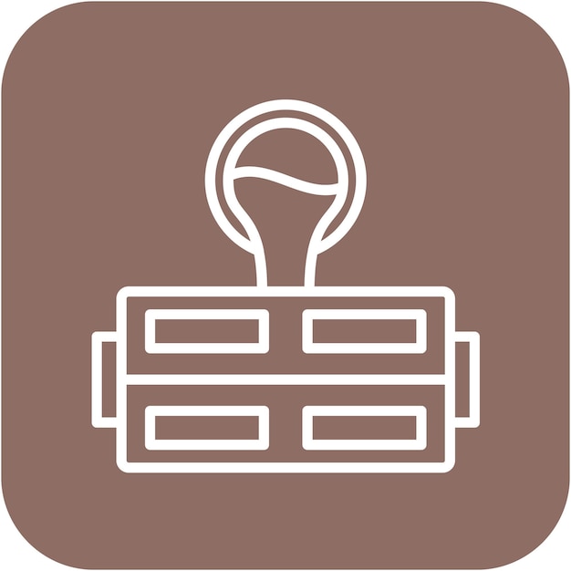 El icono vectorial de la caja de moldeo se puede utilizar para el conjunto de iconos de metalurgia