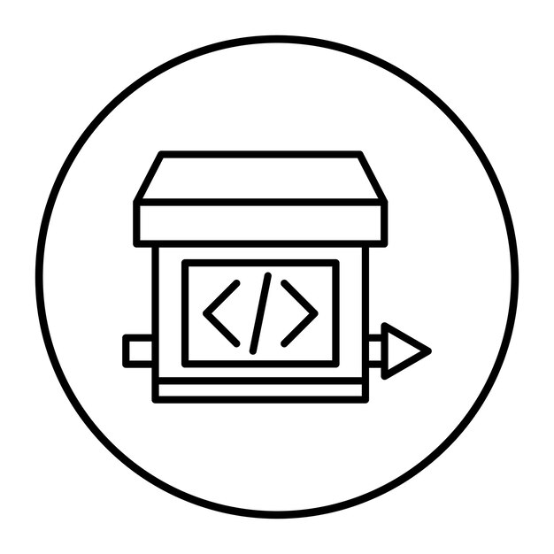 El icono vectorial de la caja negra se puede usar para el conjunto de iconos sin código