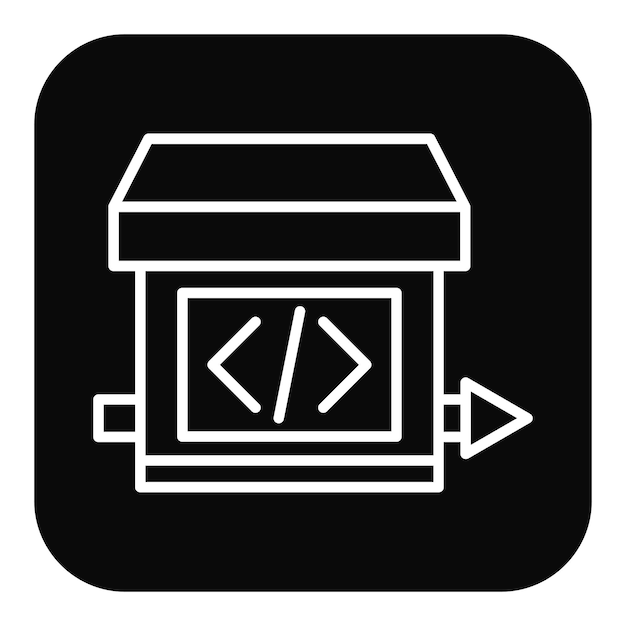 El icono vectorial de la caja negra se puede usar para el conjunto de iconos sin código