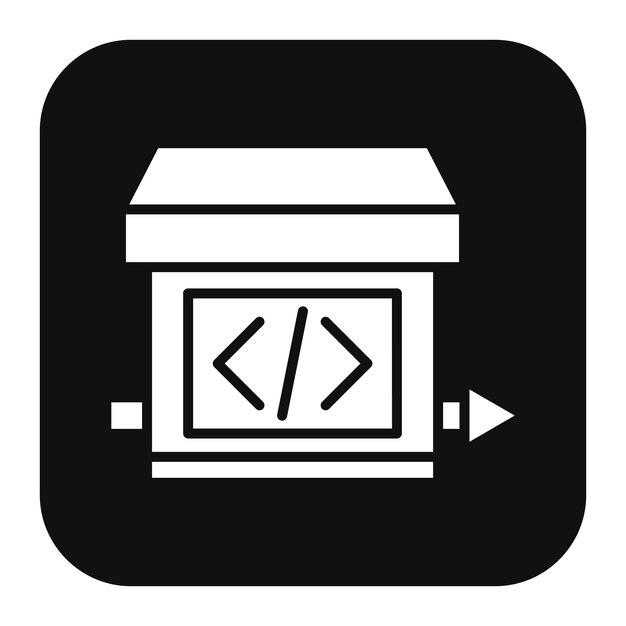 El icono vectorial de la caja negra se puede usar para el conjunto de iconos sin código