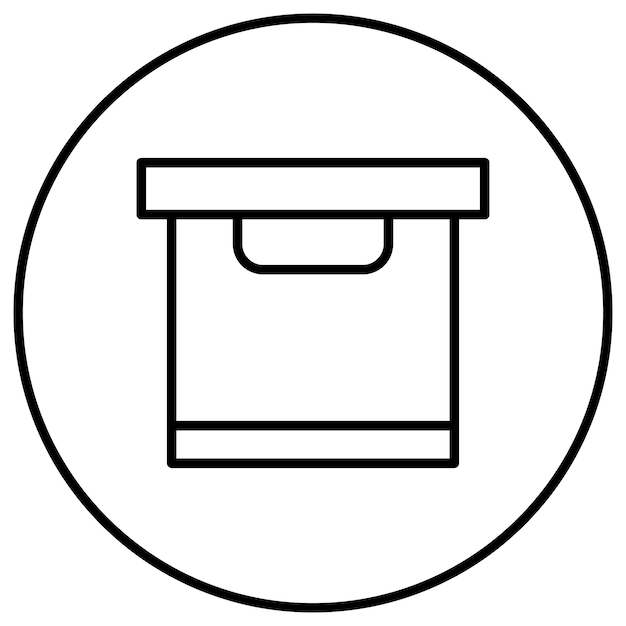 El icono vectorial de la caja se puede utilizar para el conjunto de iconos de papelería de la oficina