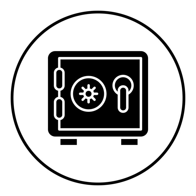 El icono vectorial de la caja de seguridad se puede usar para el conjunto de iconos de la policía