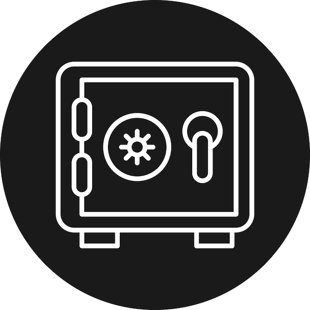 El icono vectorial de la caja de seguridad se puede usar para el conjunto de iconos de la policía