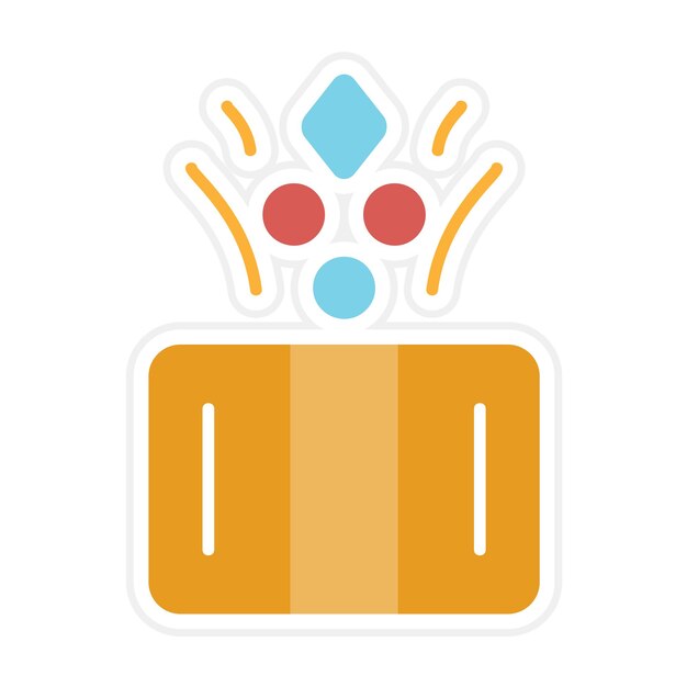 El icono vectorial de la caja sorpresa se puede usar para el conjunto de iconos de juguetes para niños