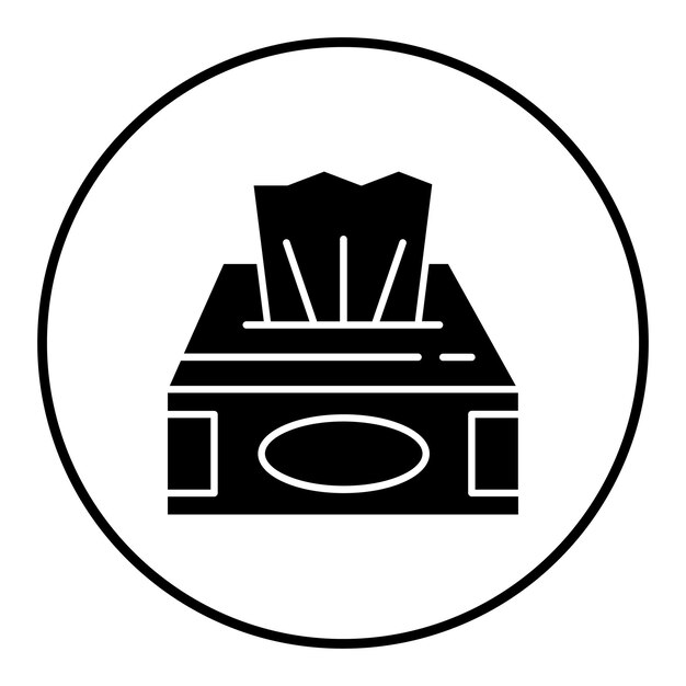 El icono vectorial de la caja de tejidos se puede utilizar para el conjunto de iconos de rutina de higiene