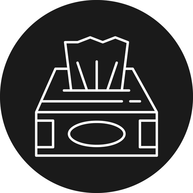 El icono vectorial de la caja de tejidos se puede utilizar para el conjunto de iconos de rutina de higiene