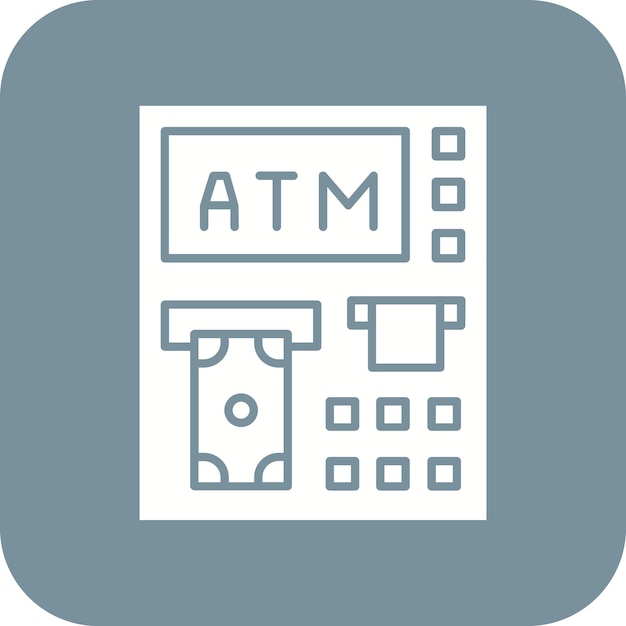 El icono vectorial del cajero automático se puede utilizar para el conjunto de iconos bancarios y financieros