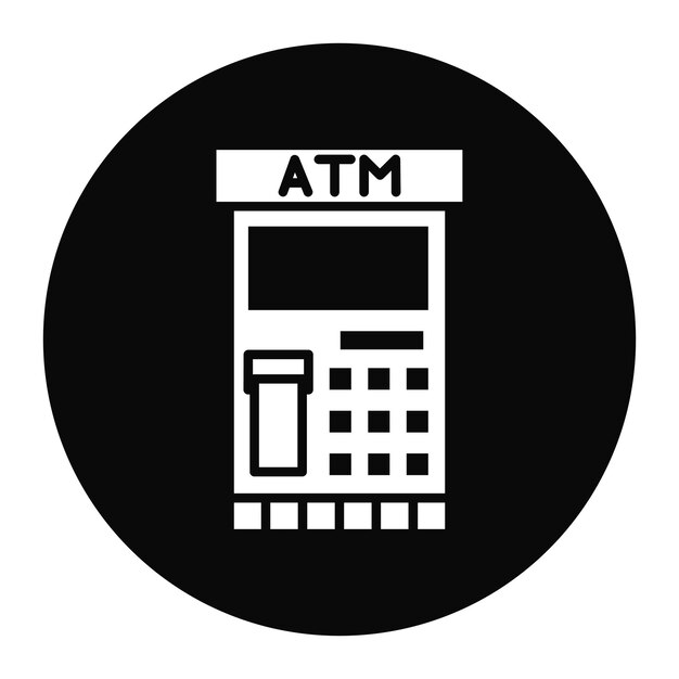 El icono vectorial del cajero automático se puede utilizar para el conjunto de iconos del supermercado