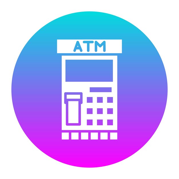 El icono vectorial del cajero automático se puede utilizar para el conjunto de iconos del supermercado