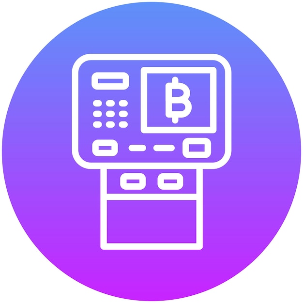 Icono vectorial de cajeros automáticos de criptomonedas Ilustración del conjunto de iconos de criptomoneda
