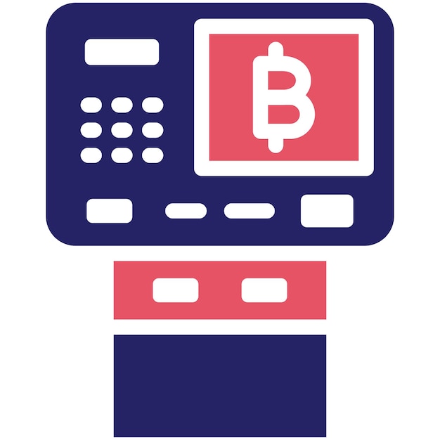 Icono vectorial de cajeros automáticos de criptomonedas Ilustración del conjunto de iconos de criptomoneda