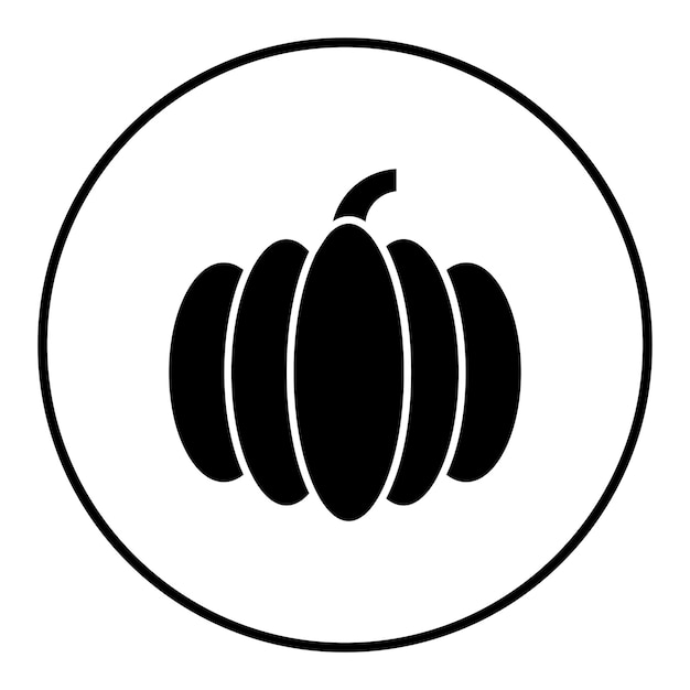 El icono vectorial de calabaza se puede utilizar para el conjunto de iconos de frutas y verduras