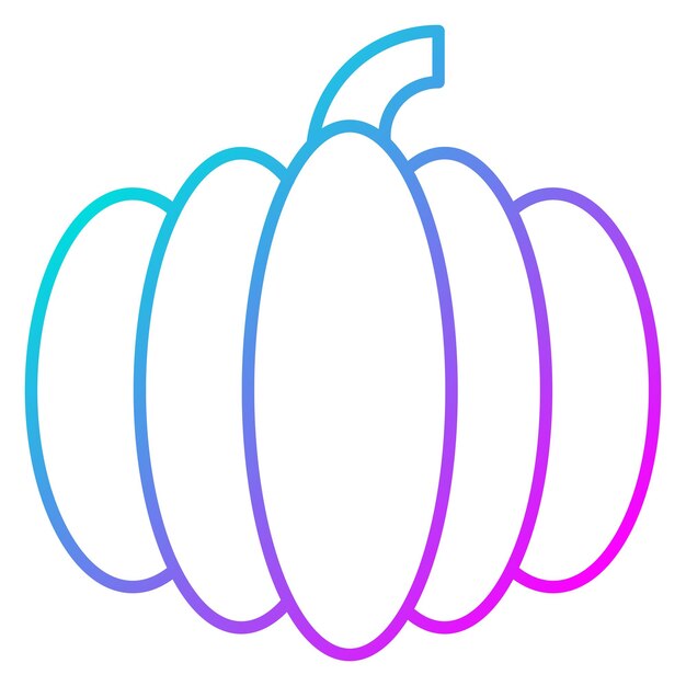 El icono vectorial de calabaza se puede utilizar para el conjunto de iconos de frutas y verduras