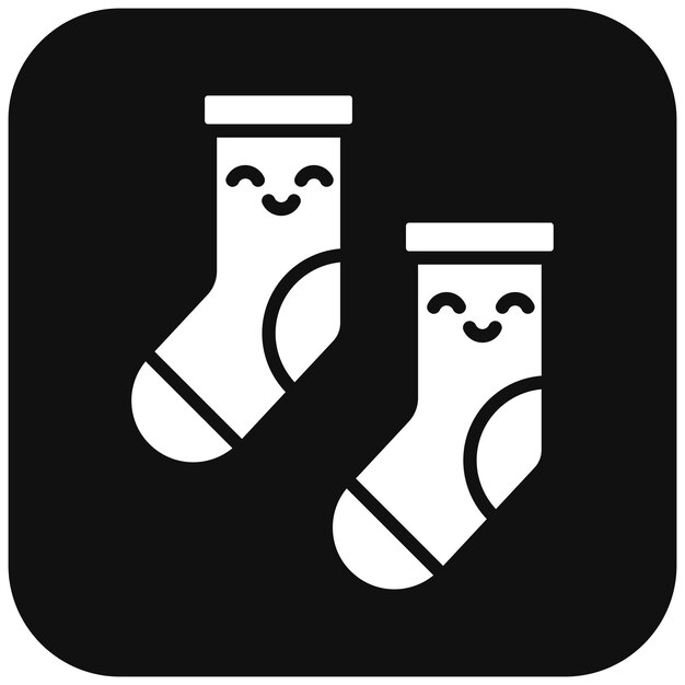 El icono vectorial de los calcetines para bebés se puede usar para el conjunto de iconos de la ducha para bebés