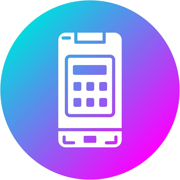 El icono vectorial de la calculadora móvil se puede utilizar para el conjunto de iconos de aplicaciones móviles