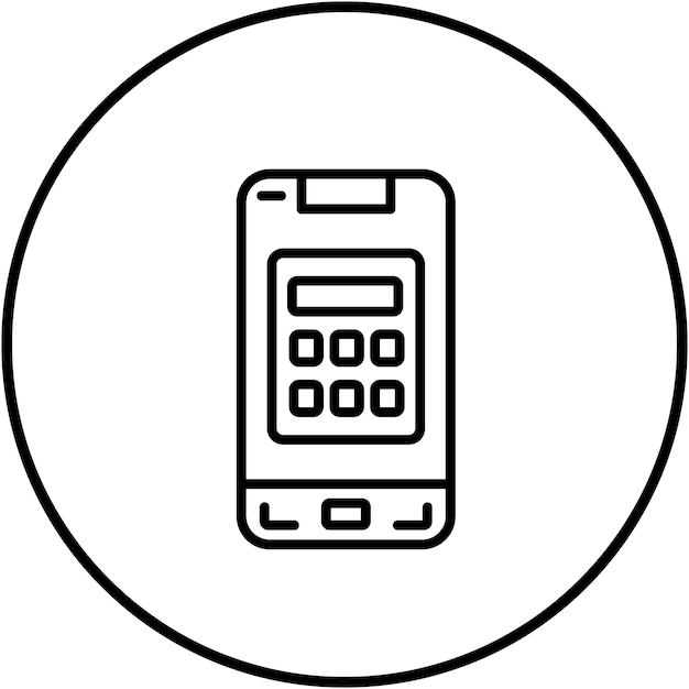 El icono vectorial de la calculadora móvil se puede utilizar para el conjunto de iconos de aplicaciones móviles