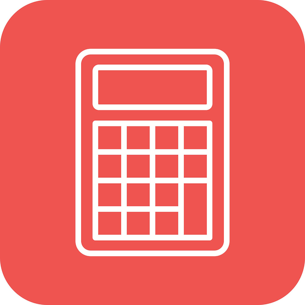 El icono vectorial de la calculadora se puede utilizar para el conjunto de iconos de papelería de Office