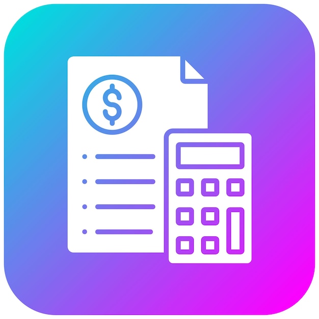 El icono vectorial de los cálculos presupuestarios se puede utilizar para el conjunto de iconos de la economía empresarial