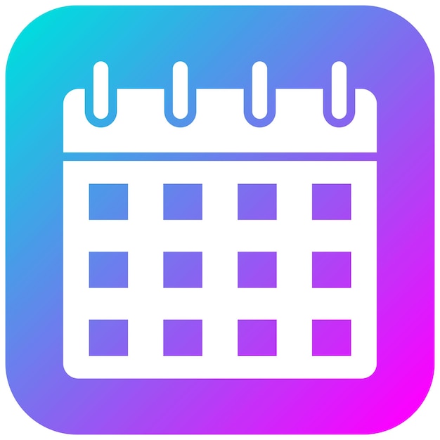 El icono vectorial del calendario se puede usar para el conjunto de iconos de la aplicación de entrenamiento