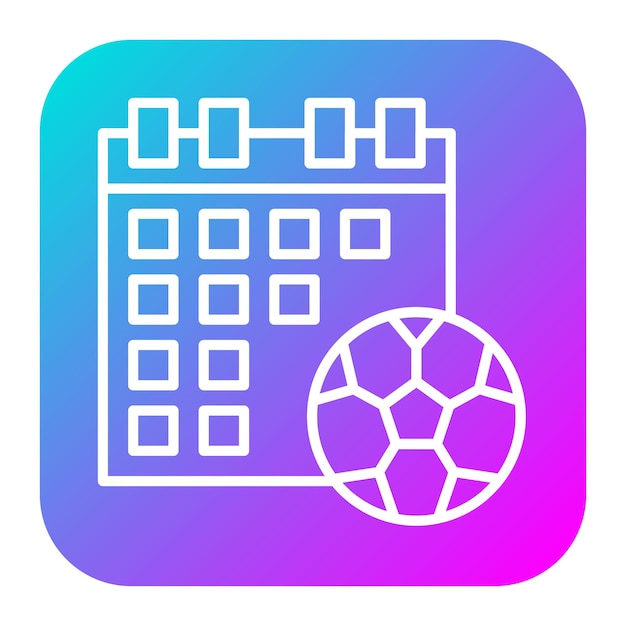 El icono vectorial del calendario se puede usar para el conjunto de iconos de fútbol
