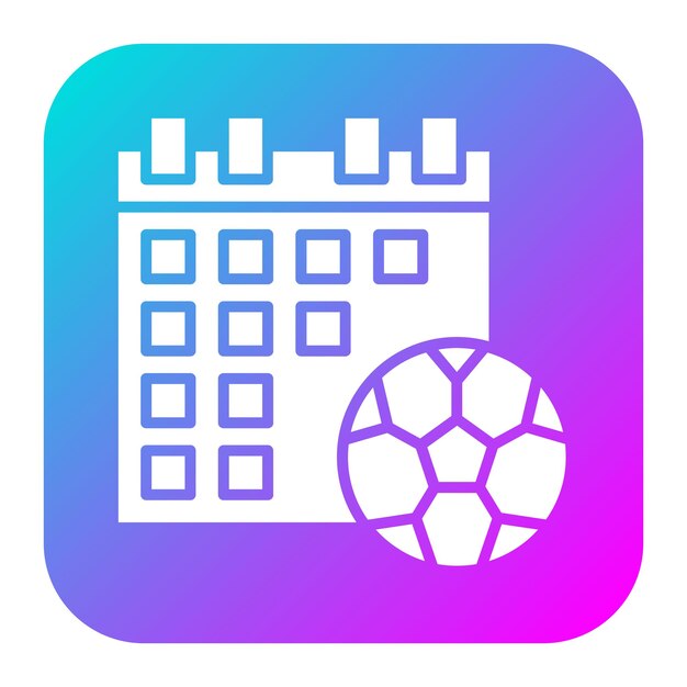 El icono vectorial del calendario se puede usar para el conjunto de iconos de fútbol