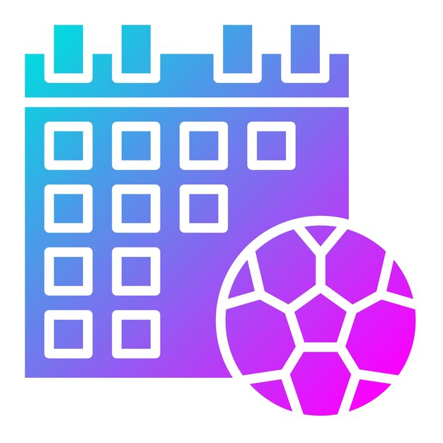 El icono vectorial del calendario se puede usar para el conjunto de iconos de fútbol
