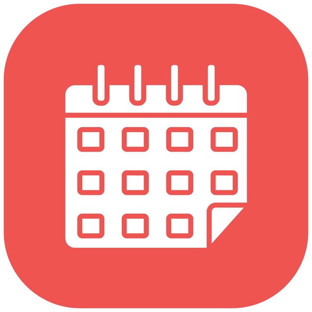 El icono vectorial del calendario se puede utilizar para el conjunto de iconos de comunicaciones