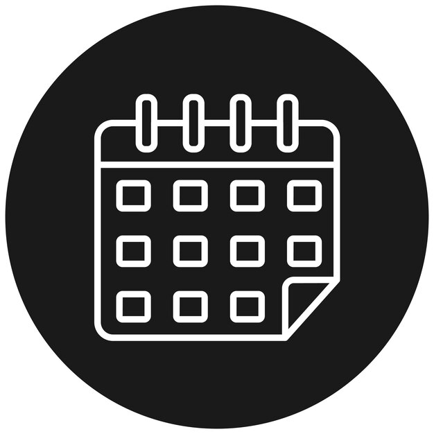El icono vectorial del calendario se puede utilizar para el conjunto de iconos de comunicaciones