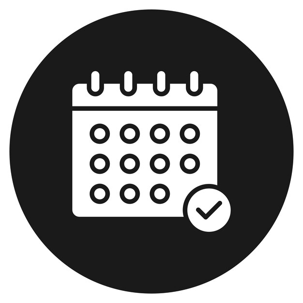 El icono vectorial del calendario se puede utilizar para el conjunto de iconos de papelería de Office