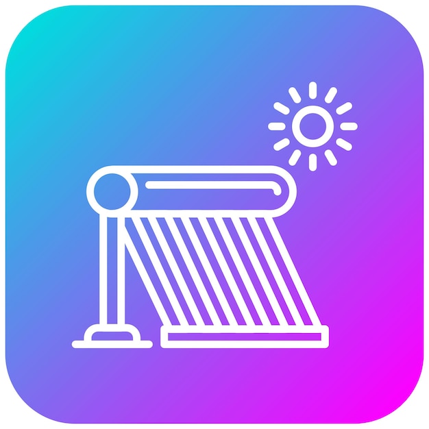 El icono vectorial del calentador de agua solar se puede usar para el conjunto de iconos del Día de la Tierra