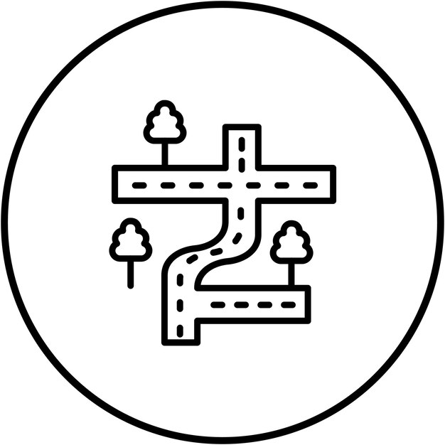 El icono vectorial de la calle se puede usar para el conjunto de iconos de mapa y navegación