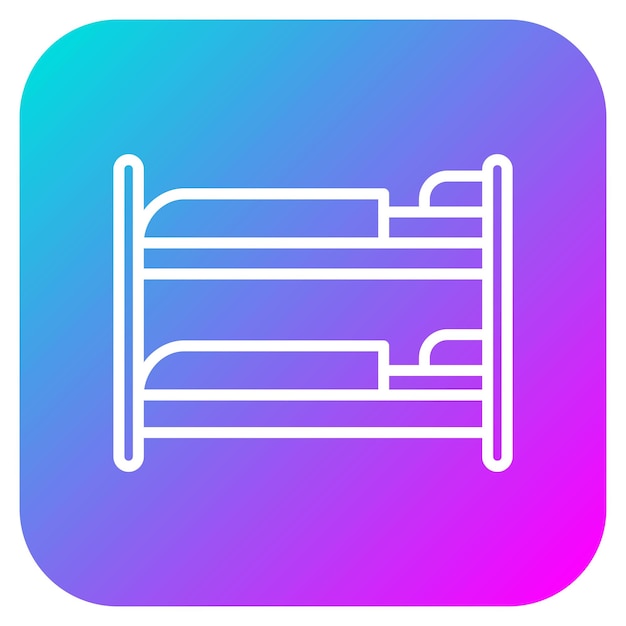 El icono vectorial de la cama de literas se puede usar para el conjunto de iconos interiores