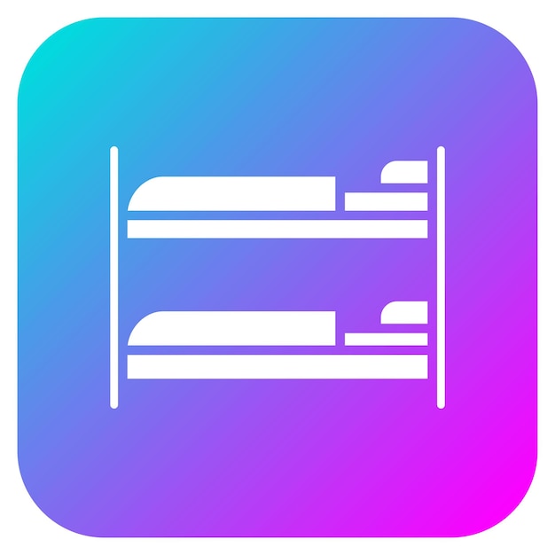 El icono vectorial de la cama de literas se puede usar para el conjunto de iconos interiores