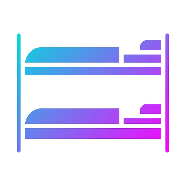 El icono vectorial de la cama de literas se puede usar para el conjunto de iconos interiores