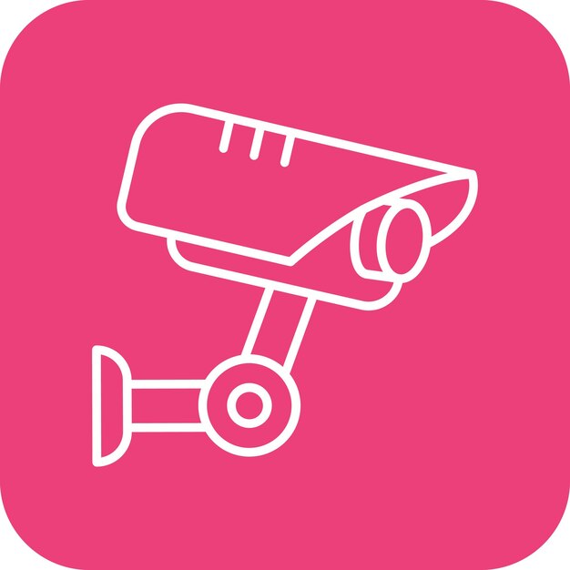 El icono vectorial de la cámara de CCTV se puede utilizar para el conjunto de iconos de protección y seguridad