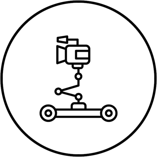 El icono vectorial de la cámara Dolly se puede usar para el conjunto de iconos de producción de video