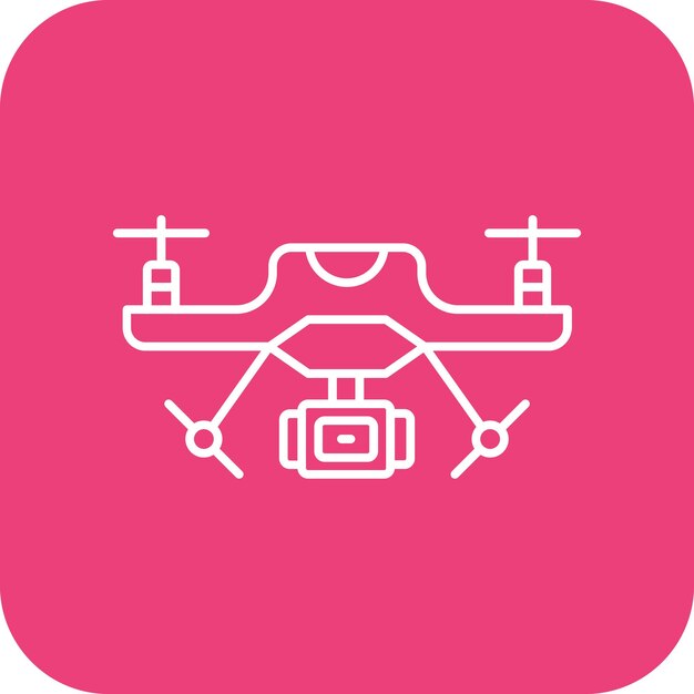 El icono vectorial de la cámara del dron se puede usar para el conjunto de iconos de noticias y medios