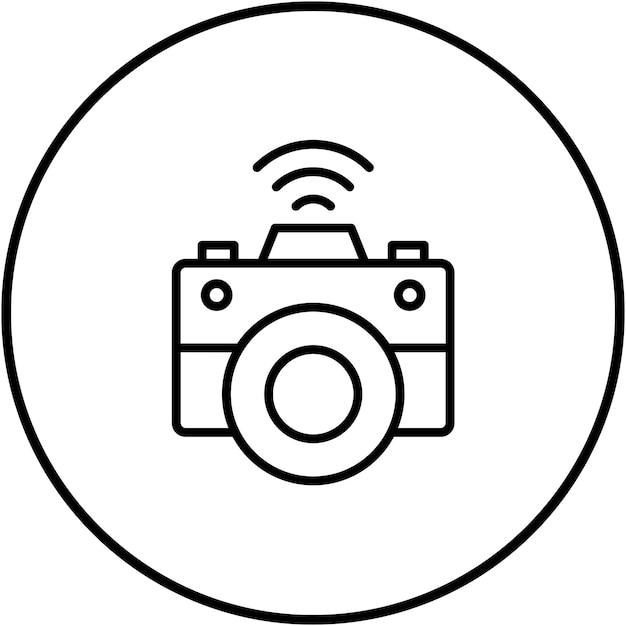 El icono vectorial de la cámara inteligente se puede usar para el conjunto de iconos biométricos