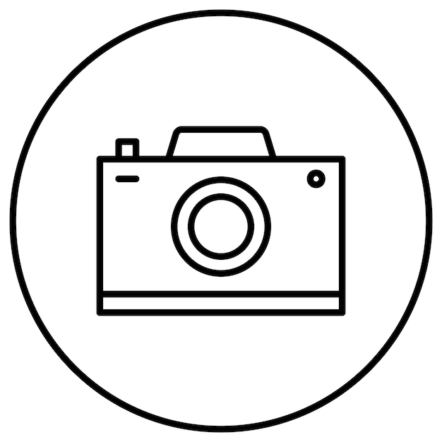 El icono vectorial de la cámara se puede usar para el conjunto de iconos de entretenimiento
