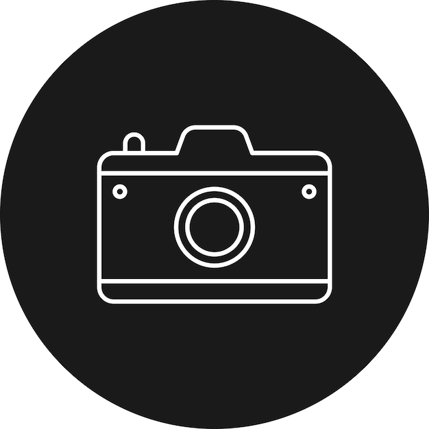 El icono vectorial de la cámara se puede usar para el conjunto de iconos de noticias y medios